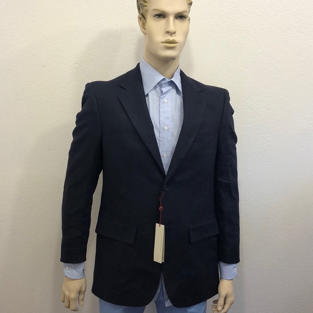 Cordovan & Grey Linen Blazer/ Jacket Navy  38R